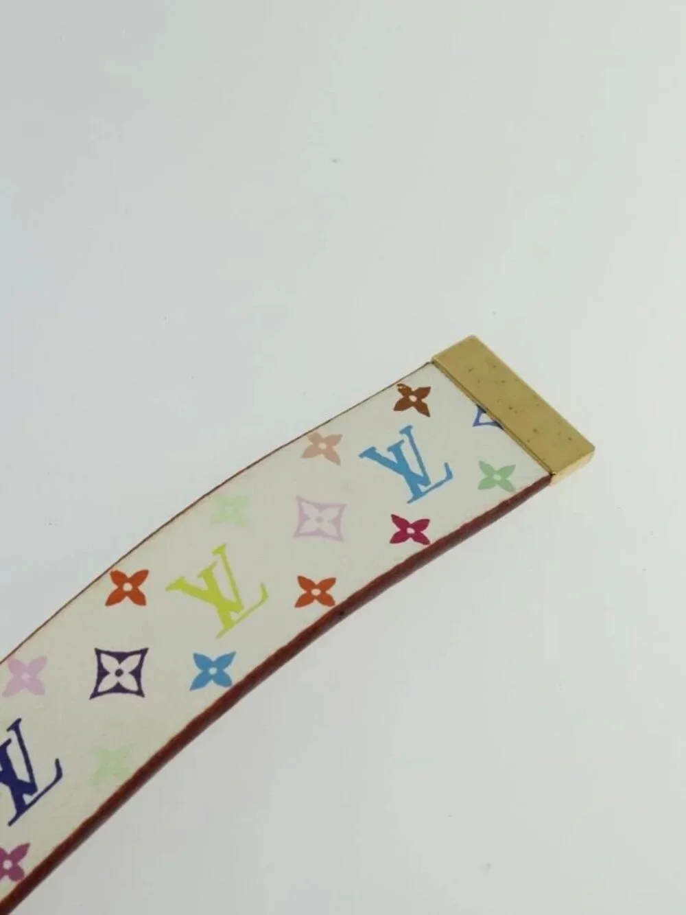 LOUIS VUITTON Monogram Multicolor Ceinture Carre Belt White M9270U LV Auth MY153 - Picture 9 of 15